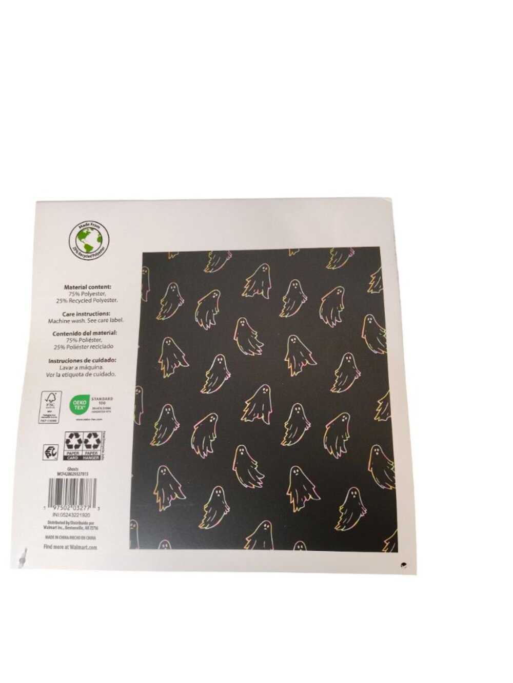 Rainbow Ghost Throw Blanket Polyester 50x60 inch Halloween Black Neon Design - Picture 4 of 9